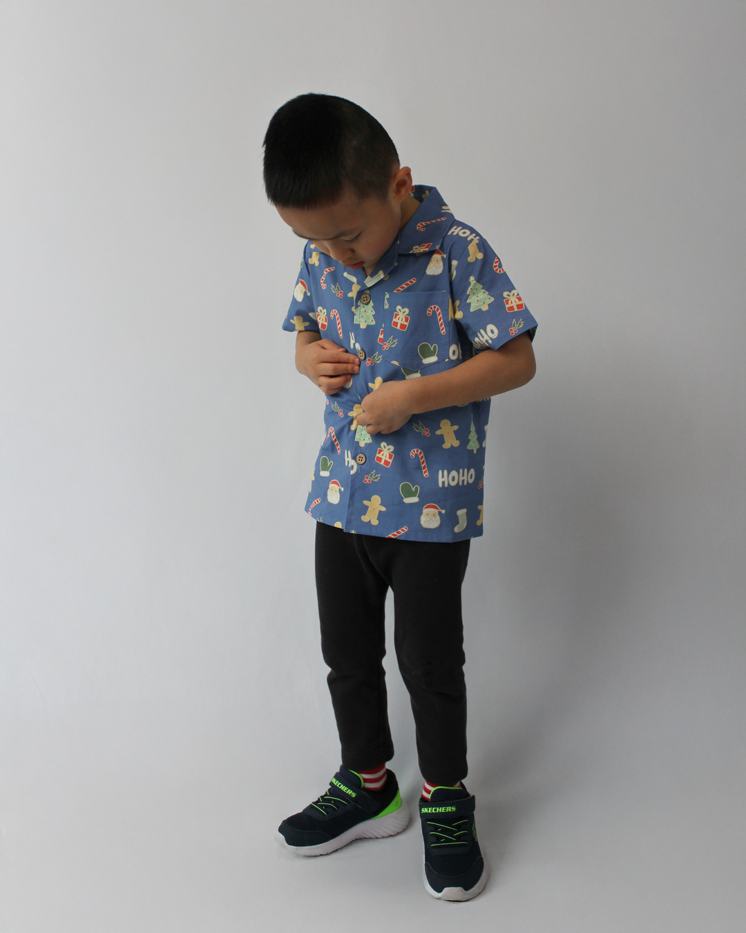 JOLLY BLUE FESTIVE SHIRT - KIDS