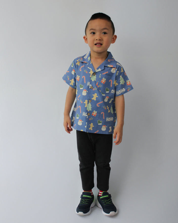 JOLLY BLUE FESTIVE SHIRT - KIDS
